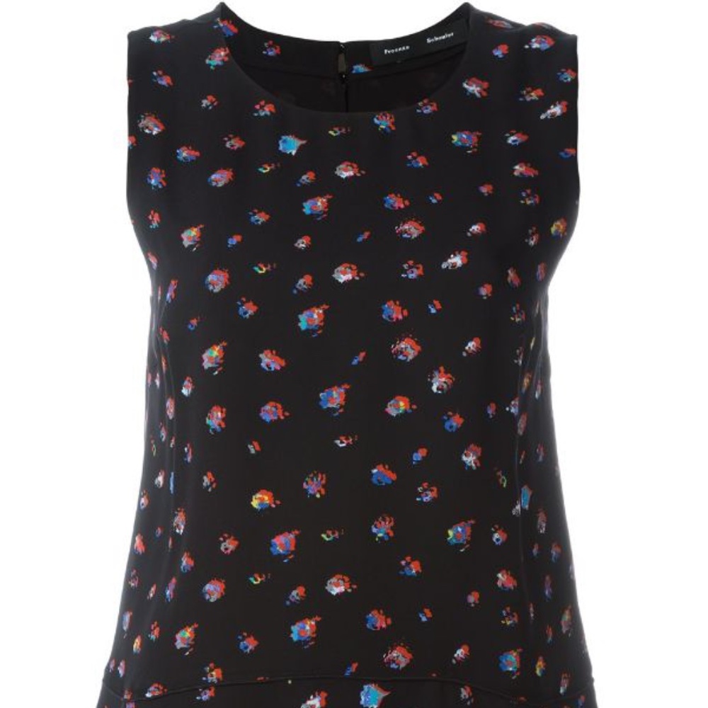 Black floral Proenza Schouler blouse size 4